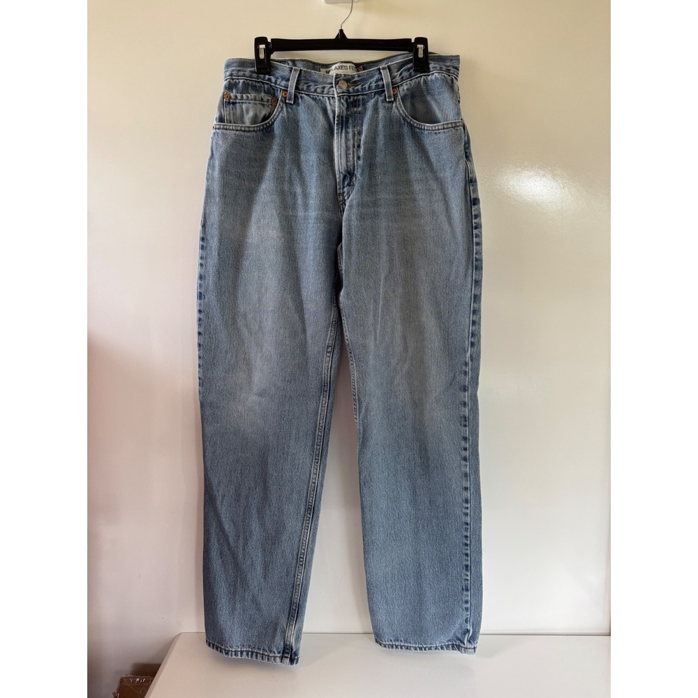 Levis 550 Relaxed Fit Jeans Light Wash Denim Mens 35x34 Blue 100% Cotton